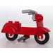 LEGO Rojo Scooter with Dark Stone Gray Stand and Medium Stone Gray Large Handlebars