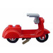 LEGO Red Scooter with Dark Tan Stand and Medium Stone Gray Large Handlebars