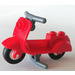 LEGO Red Scooter with Flat Silver Stand and Handlebars