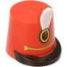 LEGO Red Shako Hat with White Plume and Ornamental Badge and Golden Strap (2545 / 14194)