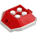 LEGO Red Shell with White Bottom with Hole (73715)