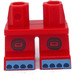 LEGO Rood Korte benen met Blauw Feet met Toes (41879 / 102049)