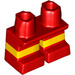 LEGO rot Kurz Beine mit Gelb Stripe (16709 / 41879)