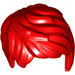 LEGO Rood Kort Tousled Haar naar Links geveegd (37823)