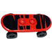 LEGO Red Skateboard with Zebra Stripes and Wheels