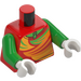 LEGO Red Skier - Red and Bright Green Snowsuit Minifig Torso (973 / 76382)