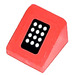 LEGO Rood Helling 1 x 1 (31°) met 12 Wit dots aan Zwart Vierkant Sticker (35338)