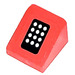 LEGO Rood Helling 1 x 1 (31°) met 12 Wit dots Aan Zwart Vierkant Sticker (35338)