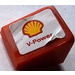 LEGO Rød Skråning 1 x 1 (31°) med Shell logo og &#039;V-Power&#039; (Model Høyre) Klistremerke (35338)