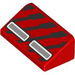 LEGO rot Steigung 1 x 2 (31°) mit Schwarz Lines und Grau Grilles (85984 / 106726)