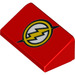 LEGO Red Slope 1 x 2 (31°) with Flash symbol in yellow  (26087)