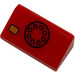 LEGO Red Slope 1 x 2 (31°) with Telephone Dial and Yellow Button Sticker (85984)
