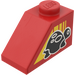 LEGO Rood Helling 1 x 2 (45°) met Schildpad (Links) Sticker (3040)
