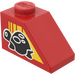 LEGO Rood Helling 1 x 2 (45°) met Schildpad (Rechtsaf) Sticker (3040)