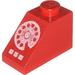 LEGO Rood Helling 1 x 2 (45°) met Wit Rotary Phone (3040)