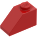 LEGO Red Slope 1 x 2 (45°) without Centre Stud (3040)