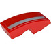 LEGO Red Slope 1 x 2 Curved Inverted with Silver Line right Sticker (24201)