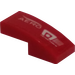 LEGO Red Slope 1 x 2 Curved with Aero and Marketing Logos (Left) Sticker (11477)