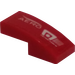 LEGO Red Slope 1 x 2 Curved with Aero and Marketing Logos (Left) Sticker (11477)