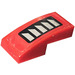 LEGO Rood Helling 1 x 2 Gebogen met Lucht Vent Grilles Rechtsaf Sticker (11477)