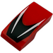 LEGO Red Slope 1 x 2 Curved with black background and white stripes (11477 / 110812)