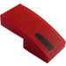 LEGO rouge Pente 1 x 2 Incurvé avec Noir Stripe Droite Autocollant (11477)