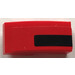 LEGO rouge Pente 1 x 2 Incurvé avec Noir Stripe - Droite Autocollant (11477)
