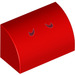 LEGO Red Slope 1 x 2 Curved with Dark Red Yoshi Nostrils (37352 / 94646)