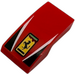 LEGO Red Slope 1 x 2 Curved with 'FERRARI' logo, black triangles and white stripes (11477 / 110811)