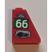 LEGO rouge Pente 1 x 2 x 2 (65°) avec &#039;66&#039;, Exhaust et Air Vent (Model Droite) Autocollant (60481)