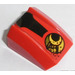 LEGO Red Slope 1 x 2 x 2 Curved with Black and Yellow Circles and Black shape (right side) Sticker (30602)