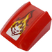 LEGO Red Slope 1 x 2 x 2 Curved with Flame and Lion Head Sticker (28659)