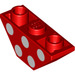 LEGO rot Steigung 1 x 3 (45°) Invertiert Doppelt mit Weiß Polka Dots (2341 / 42201)