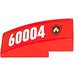 LEGO Red Slope 1 x 3 Curved with &#039;60004&#039; and Fire Logo Sticker (50950)