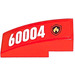 LEGO Rood Helling 1 x 3 Gebogen met &#039;60004&#039; en Brand logo Sticker (50950)