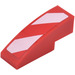 LEGO Red Slope 1 x 3 Curved with Red and White Diagonal Stripes Sticker (Right) (50950)