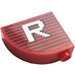 LEGO Rood Helling 1 x 3 x 2 Gebogen met Letter &#039;R&#039; Sticker (33243)