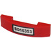 LEGO Red Slope 1 x 4 Curved Double with &#039;BD16353&#039; Sticker (93273)