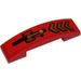 LEGO Red Slope 1 x 4 Curved Double with Gold Chevrons and Lever Sticker (93273)