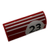 LEGO Rood Helling 1 x 4 Gebogen met &#039;23&#039; (Model Rechtsaf) Sticker (6191)