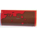 LEGO Red Slope 1 x 4 Curved with Brown Mud marks Sticker (6191)