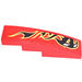 LEGO Red Slope 1 x 4 Curved with claw and black flames (right side) Sticker (11153)