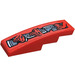 LEGO Red Slope 1 x 4 Curved with Red Snakes and Silver Armor Plates Front (Left) Sticker (11153)
