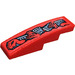 LEGO Red Slope 1 x 4 Curved with Red Snakes and Silver Armor Plates Front (Right) Sticker (11153)