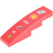 LEGO Red Slope 1 x 4 Curved with Shell, Alice, Bridgestone, Fiat and Ferrari logo Sticker (11153)