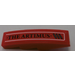 LEGO Red Slope 1 x 4 Curved with &#039;THE ARTIMUS&#039; (right) Sticker (11153)