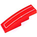 LEGO Red Slope 1 x 4 Curved with White Stripe Sticker (11153 / 61678)