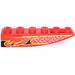 LEGO Red Slope 1 x 6 Curved Inverted with black flames and white pattern (left side) Sticker (41763)