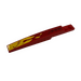 LEGO Red Slope 1 x 8 Curved with Plate 1 x 2 with Flames and Black Line and Diamonds (Model Left) Sticker (13731)