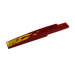 LEGO Red Slope 1 x 8 Curved with Plate 1 x 2 with Flames and Black Line and Diamonds (Model Left) Sticker (13731)